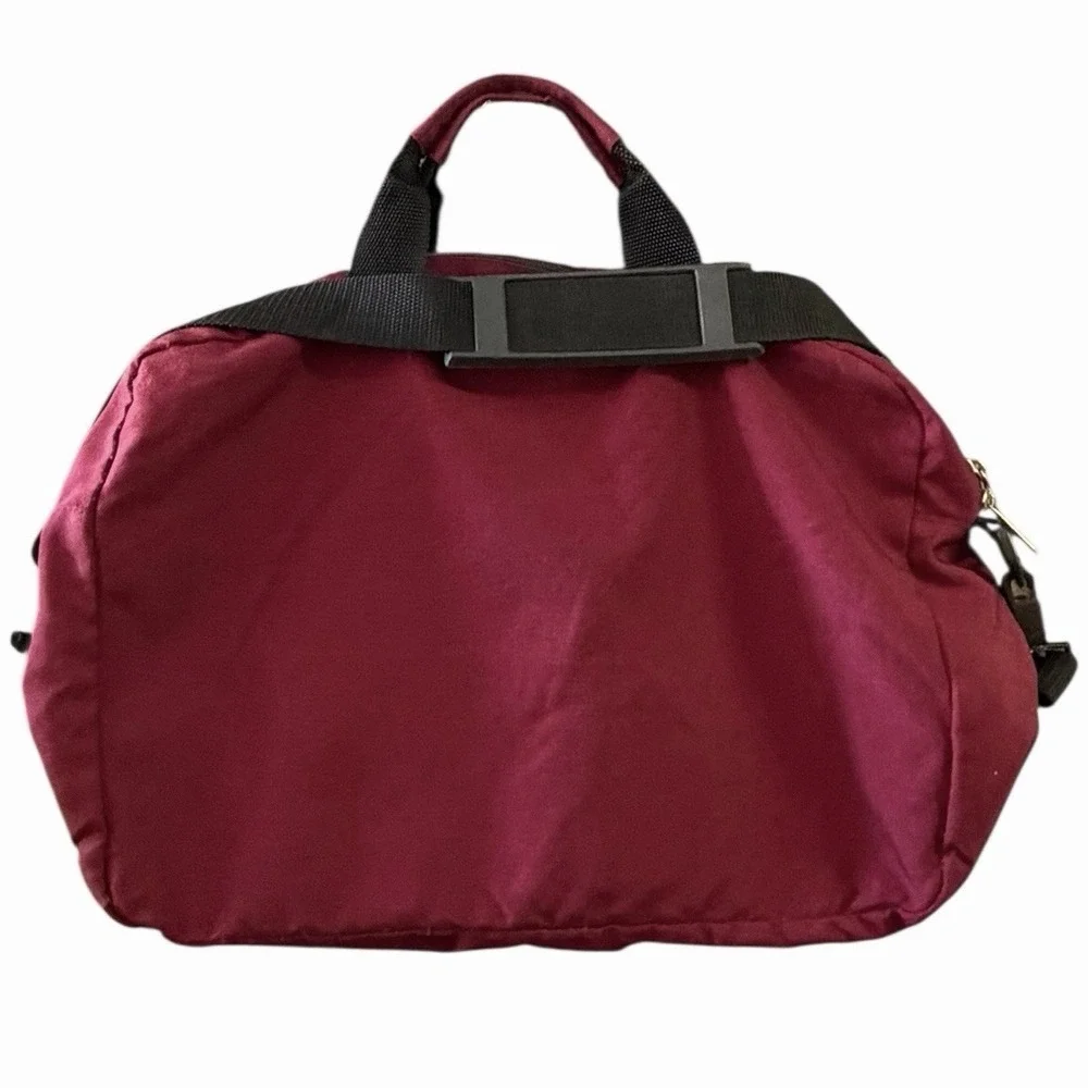 Vintage Trager USA Seattle Shoulder‎ Crossbody Bag Campus Organizer Nylon Maroon
